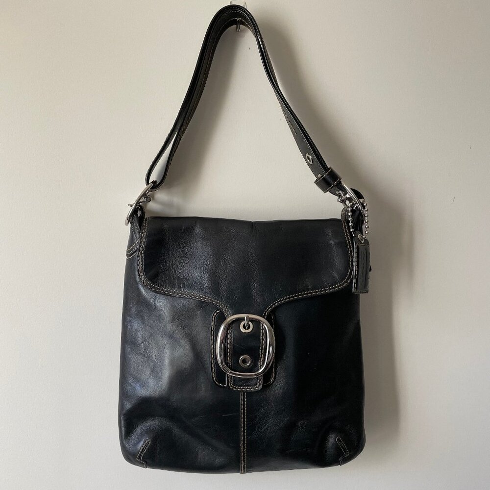 Coach leather bag, color: black